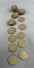Lot of 42 CHUCK E CHEESE Tokens from 1998-2010 - 2 BONUS Giggleberry Fair Coins
