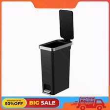 Better Homes Gardens Slim Kitchen Trash Can, 10.5 Gal Plastic Step Garbage Bin