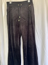 Women  s Size S Black Halston Velour Pants W Elastic Drawstring Waist. NWT 29  L