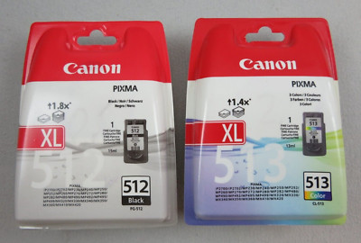2 OVP Original Canon PG-512 CL-513 MP240,MP250,MP260,MP270,MP480,MP490,MP495