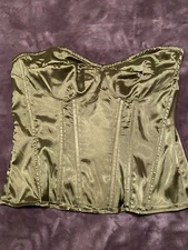 (NWT) Green Satin Pretty Little Thing Corset Women’s Size 8
