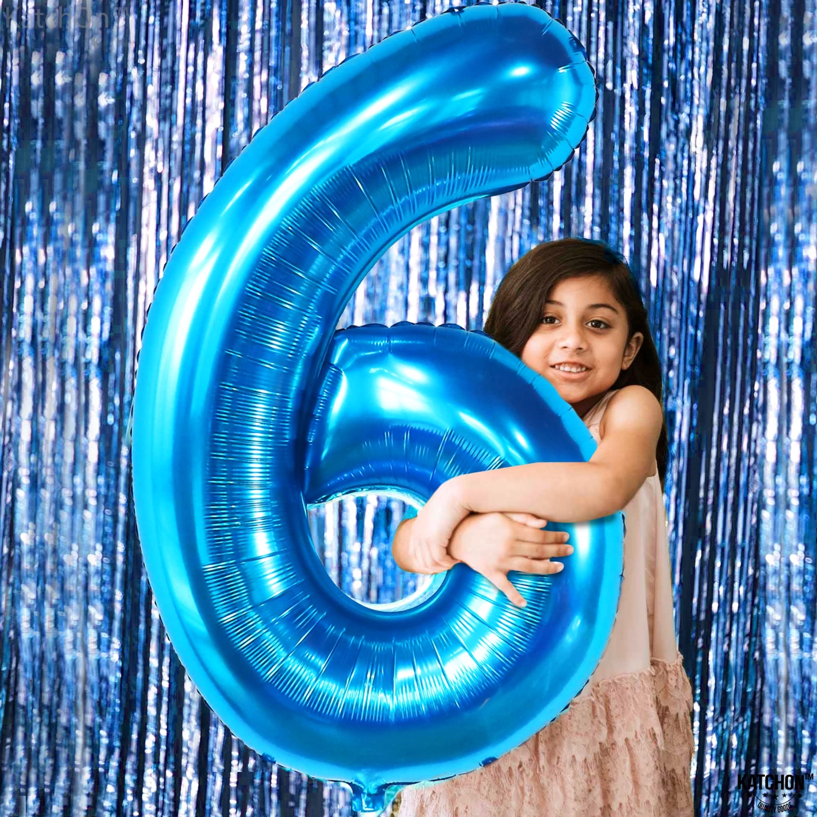 KatchOn Giant Blue Number 6 Balloon - 40 Inch | 6th Birthday Balloon for 6th ...