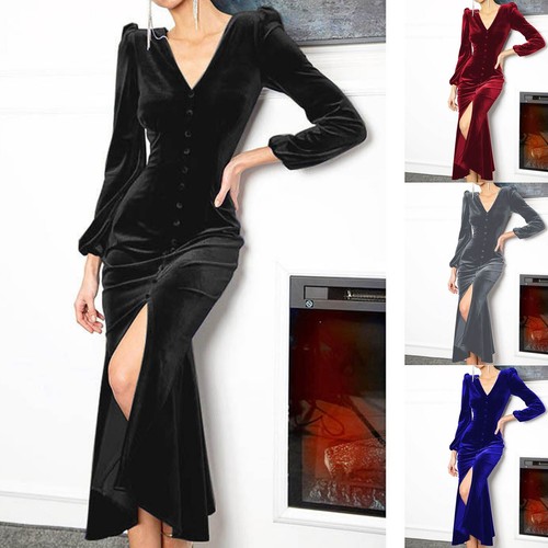 Ruffled Wrap Dress Women Autumn And Winter V Neck Shoulder Pads Long