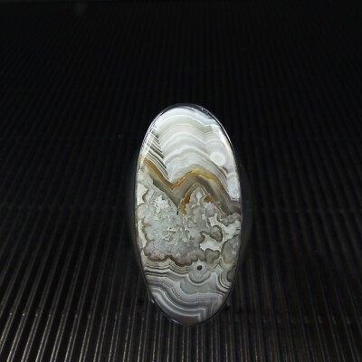 Ring, size 63 silver 925 with a Laguna lace agate cabochon from Mexico