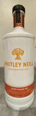 Large Whitley Neill Blood Orange Empty Gin Bottle 1.75L