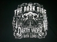 Darth Vader Sith Lord The Dark Side Disney Black T-shirt Mens 3XL New w/ Tag