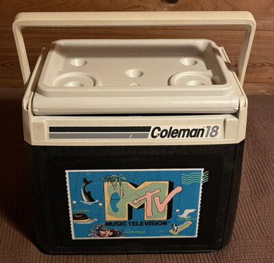 Vtg 1990 Coleman 18 MTV Music Television USA Cooler 5218 Flip Top