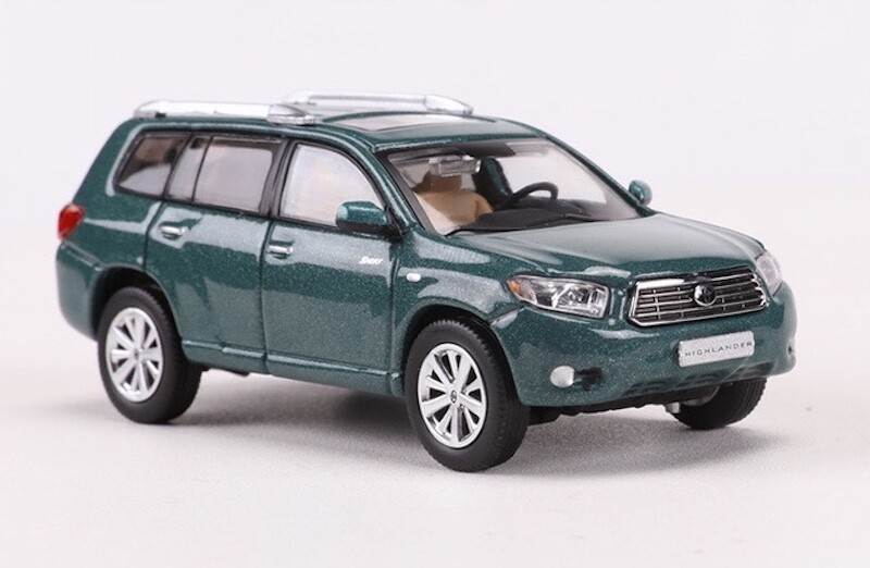 GCD 1:64 Green Highlander SUV XU40 Model Toy Diecast Metal Car Display Box