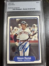 1982 Fleer Steve Kemp TCC Graded Authentic Certified Signed Autograph