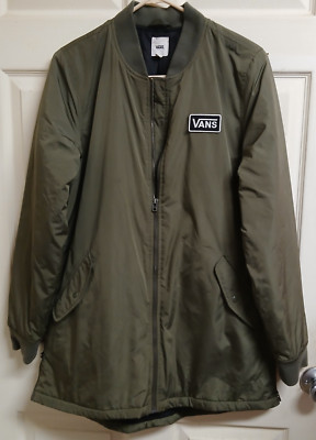 VANS Men's Green Nylon Long Jacket Size Medium