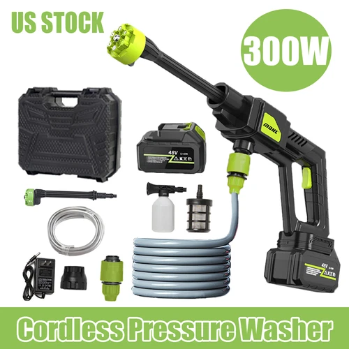 Portable Cordless Pressure Washer 48V MAX Power Cleaner Kit for Cars Home Garden - Picture 4 of 24