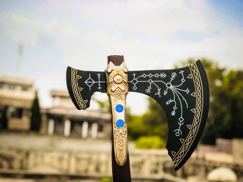 Hacha Leviatán, Hacha Kratos, Hacha God of War, Regalo para Él, Hacha Vikinga JW-1238-AX - Imagen 3 de 13