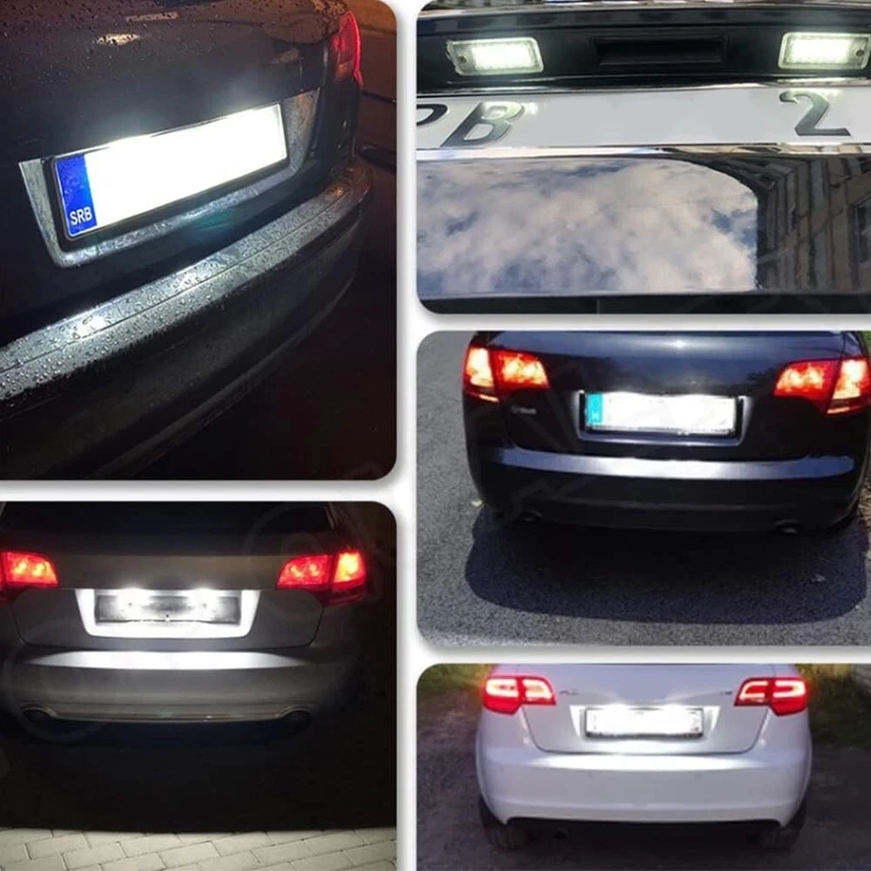 2X Luzes de Placa de Licença LED Branca 6000K 18-SMD para 2005-2009 Audi A6 Quattro C6 - Imagem 2 de 4