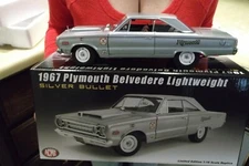 1967 PLYMOUTH BELVEDERE LIGHTWEIGHT HEMI CAR SILVER BULLET ACME 1:18 A1806704