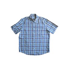 Country Road Button Up Short Sleeve Shirt L Blue Yellow Orange Regular Fit