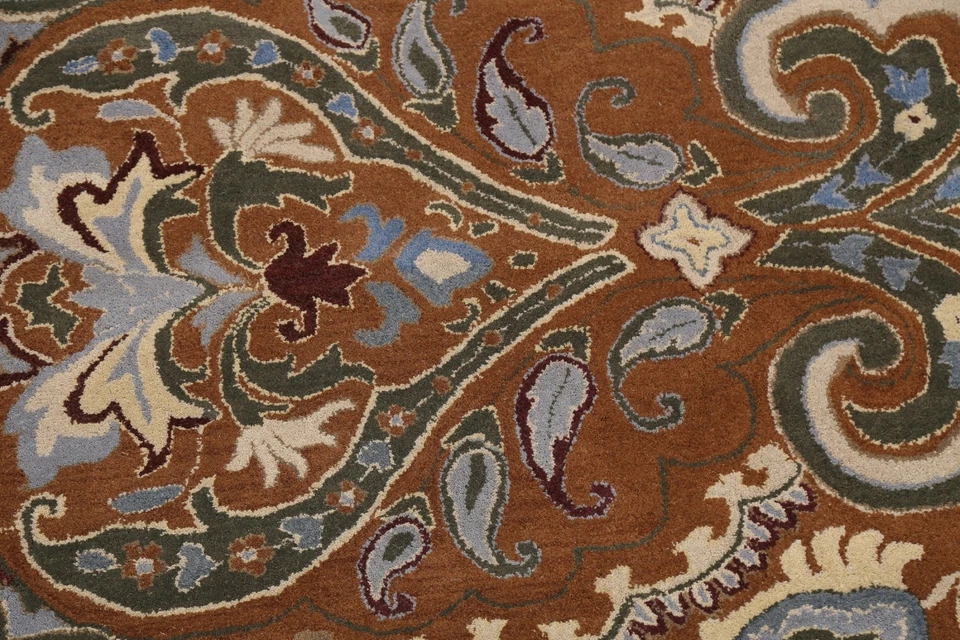 Floral Transitional Oriental Hand-tufted Area Rug Wool Home Decor 8'x8' Round - Image 4 of 4