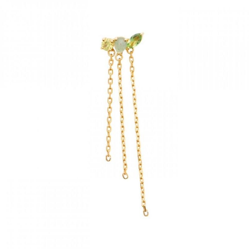 Boucle d'oreille Aventurine et or 18 carats à offrir pour un anniversaire unique