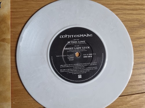 Whitesnake – Is This Love / Sweet Lady Luck 1994 EMI 7” White Vinyl - Picture 5 of 7