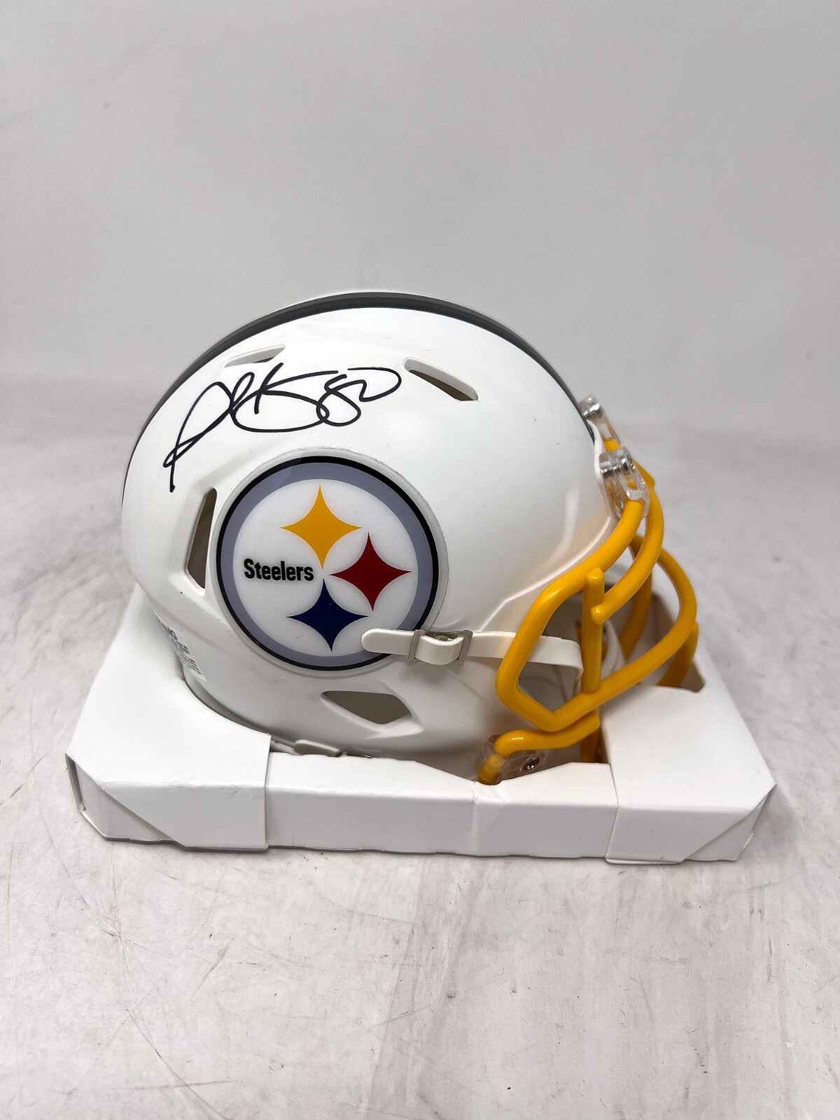 PLAXICO BURRESS Pittsburgh Steelers SIGNED Matte White Mini HELMET Steiner COA 