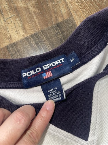 Polo Sport Ralph Lauren Polo Shirt Long Sleeve Embroidered Rugby size M *READ - Picture 4 of 13