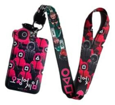 Skwid Game Characters Themed Lanyard w/ ID Holder Keychain