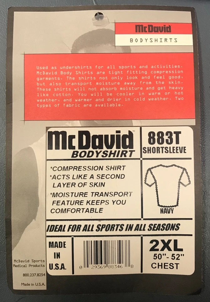 New McDavid Premium Shortsleeve Compression Shirt, Model 883, Adult XXL, Navy - Image 3 of 3