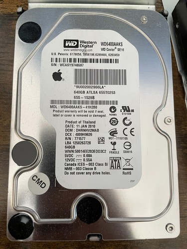 WD6400AAKS 640GB Festplatte – Original Apple Western Digital SATA – aus Mac Pro