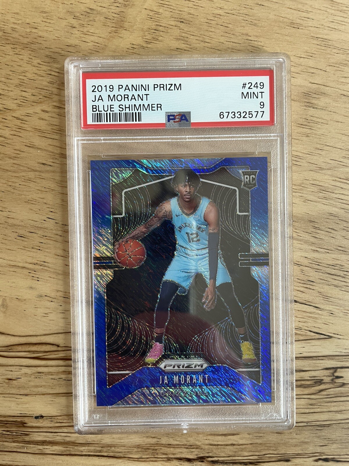 2019-20 Panini Prizm #249 Ja Morant Blue Shimmer RC SSP ~35 PSA 9 mint