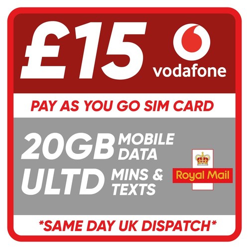 VODAFONE SIM CARD - ROLLOVER YOUR REMAINING MINS, DATA & MSGS - £10 BUNDLE - Picture 2 of 6