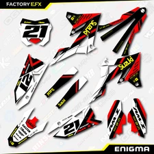 White & Red Enigma Racing Graphics Kit fits 19-24 Suzuki RMZ250 Decal RMZ 250