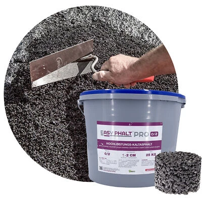 25 kg Kaltasphalt 0-2 mm EASYPHALT PRO Reparaturasphalt Asphalt Kaltmischgut