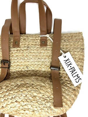 XIX PALMS NEW Woven Jute Straw Wicker Insulated Picnic  display picture 3