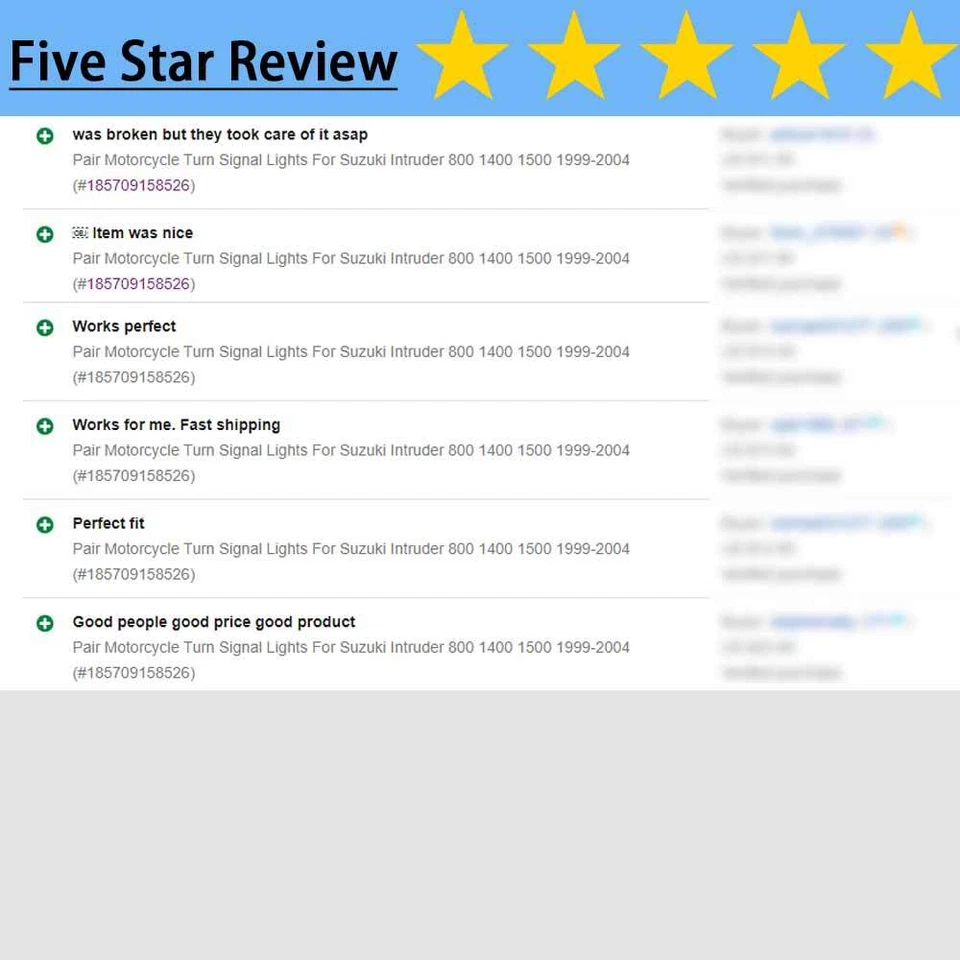 Pair Motorcycle Turn Signal Lights For Suzuki Intruder 800 1400 1500 1999-2004 - Image 2 of 4