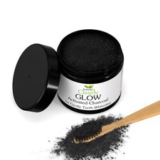 GLOW, 100 Pure Activated Charcoal Powder, Food Grade  Natural Teeth Whitening