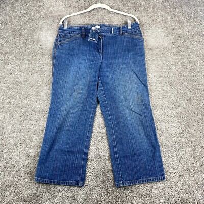 Ann Taylor LOFT Capri Jeans Women's Size Blue Mid Rise