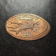 Point Defiant Zoo BLACK TIP REEF SHARK - Press Coin Enlongated Penny Souvenir