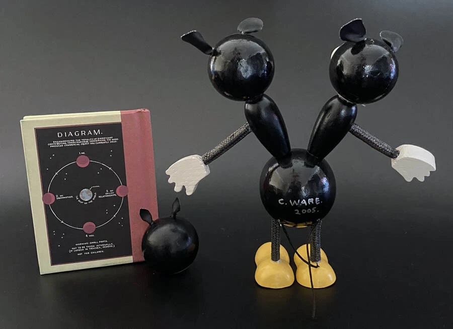 Chris Ware SIGNED 6" Quimby the Mouse Toy & Book Set AUTOGRAPHED Sparky + SKETCH - Image 3 of 4