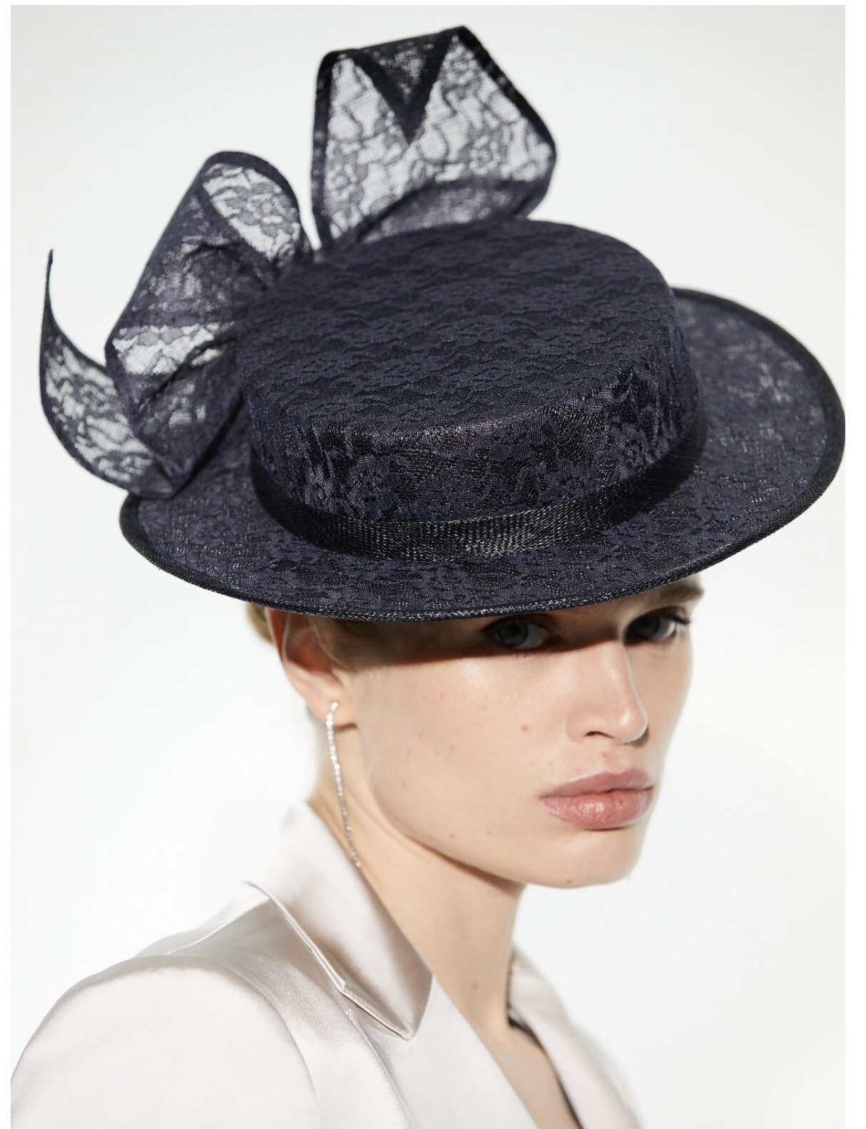 Karen Millen EmilyLondon Lace Detail Boater Fascinator, New With Tag