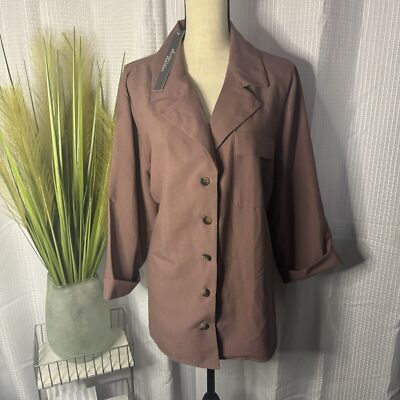 NWT Olivia & Martin Women s 3X Rust Color Lightweight 3/4 Sleeve Blazer Top