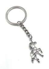 Cavallo Unicorno Piegato Argento Portachiavi Ciondolo