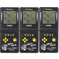 Handheld Brick Game Console,3.5-inch Large Screen Black Handheld Building Blo...