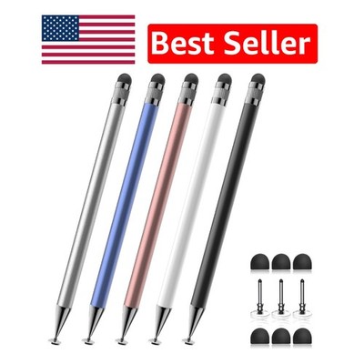 5-Piece 2-in-1 Stylus Set for Touch Screens - High Precision and Sensitivity