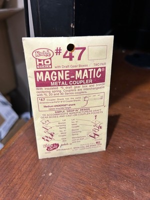 Kadee Ho Scale #47 Magne-Matic Couplers Medium Underset Shank Two Pair