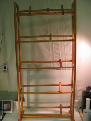 Solid Oak/Hardwood Dowel CD VHS Storage Rack   Made-in-USA
