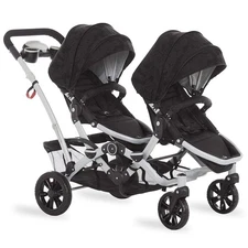 Dream On Me Track Tandem Double Umbrella Stroller in Black, Lightweight Black 