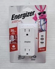 Energizer 2-Outlet PD Wall Tap - 3X Faster - 20 Watt - 2X AC Power Outlets