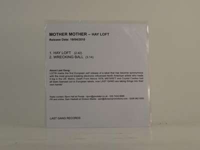 MOTHER MOTHER HAY LOFT (D93) 2 Track Promo CD Single including White Sleeve LAST