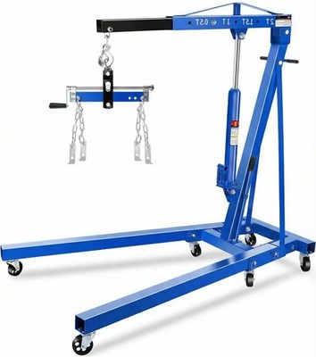 2 Ton Engine Hoist Cherry Picker with Lever Portable Hydraulic Crane 4400 Lbs