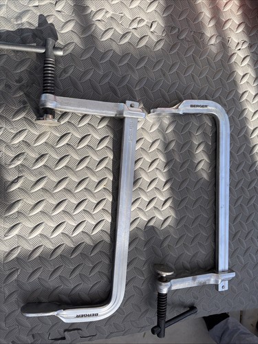Pair Of Berger Heavy Duty 12" By 4 3/4" F Clamps Welding Clamps