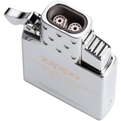 Zippo Windproof Lighter Insert Double Torch Butane Metallic Silver Finish 65851